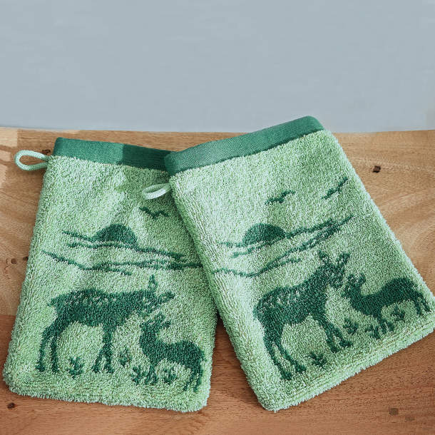 2 gants de toilette Douceur du matin