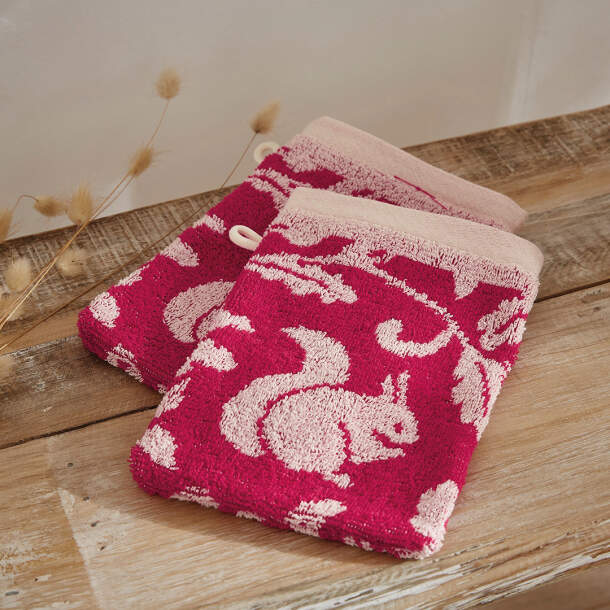 2 Gants de toilette Feuille et panache