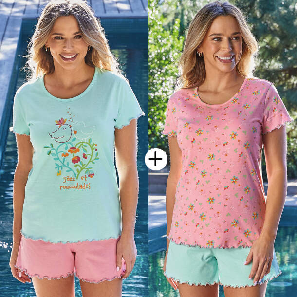 2 pyjamas Fleurs de jazz
