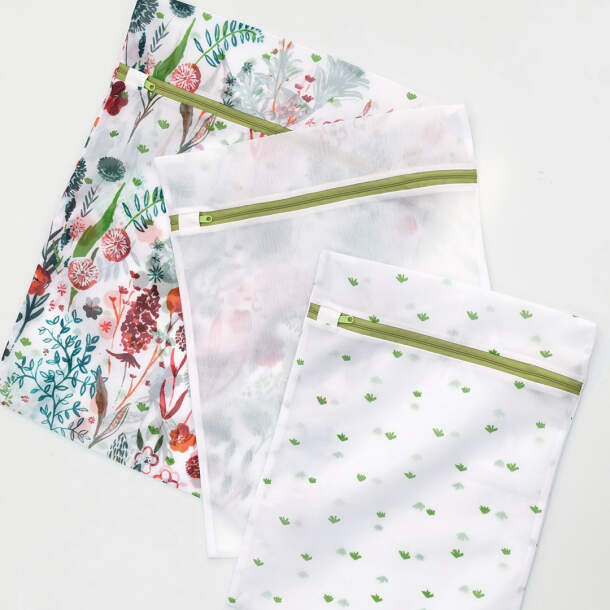 3 filets de lavage Fleurs des champs