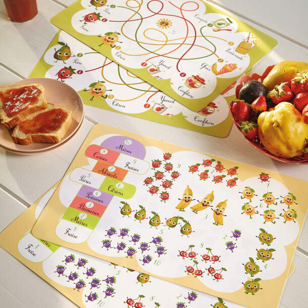 4 sets de table Fruitos rigolos