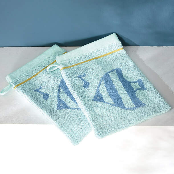 2 gants de toilette L'océan en fête