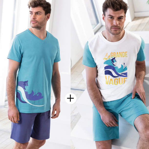 2 Pyjamas homme La grande vague