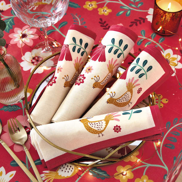 2 serviettes de table Le tyrol en couleur
