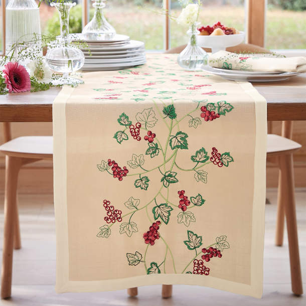 Chemin de table Les groseilles du jardin