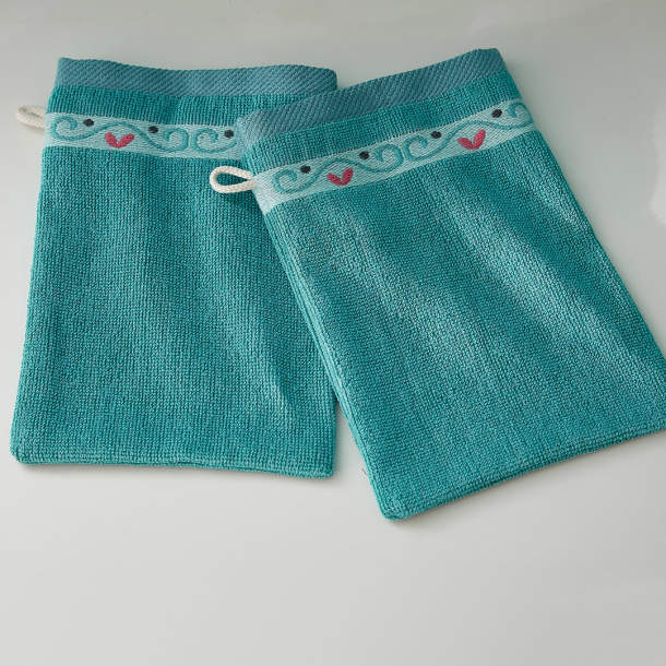2 gants de toilette Les jardins de jamtara