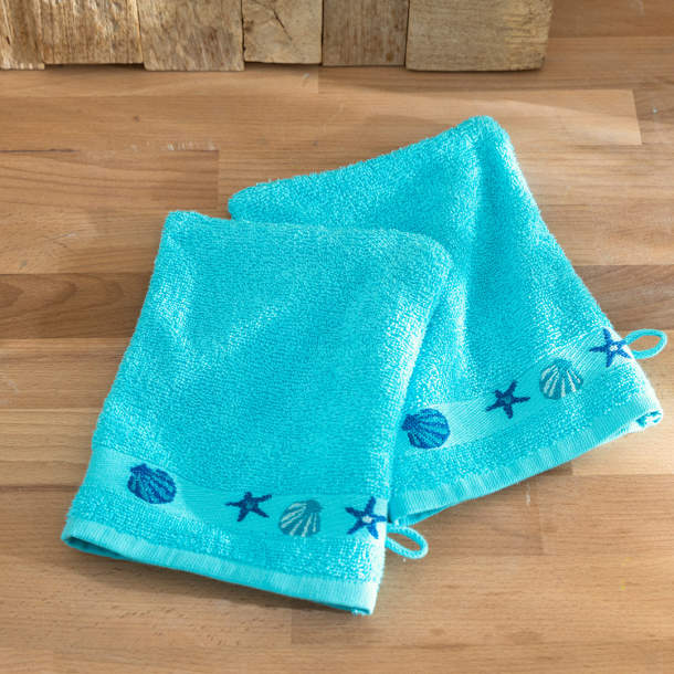 2 gants de toilette Les légendes de l'océan