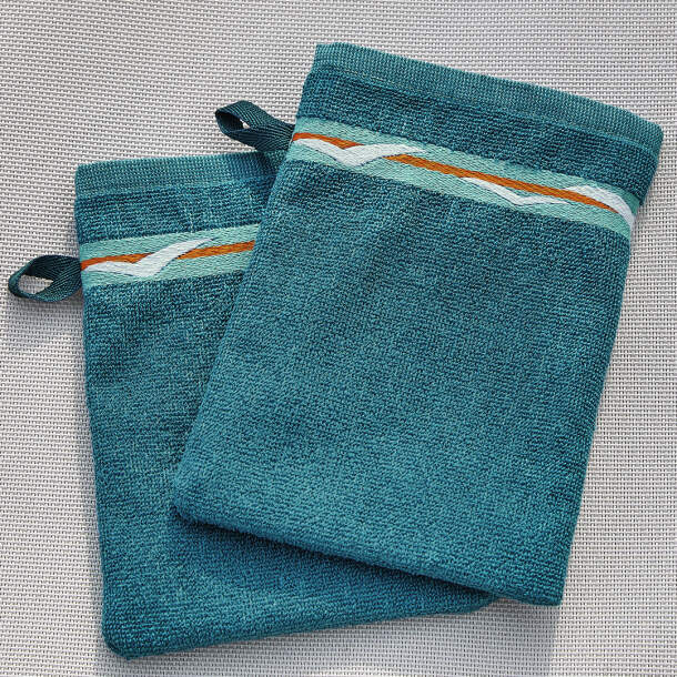 2 gants de toilette Ligne nautique