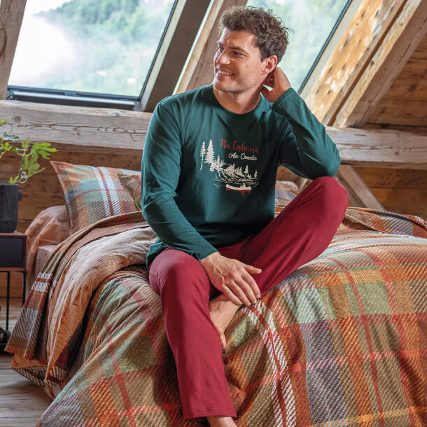 Pyjama vert Ma cabane sous les érables