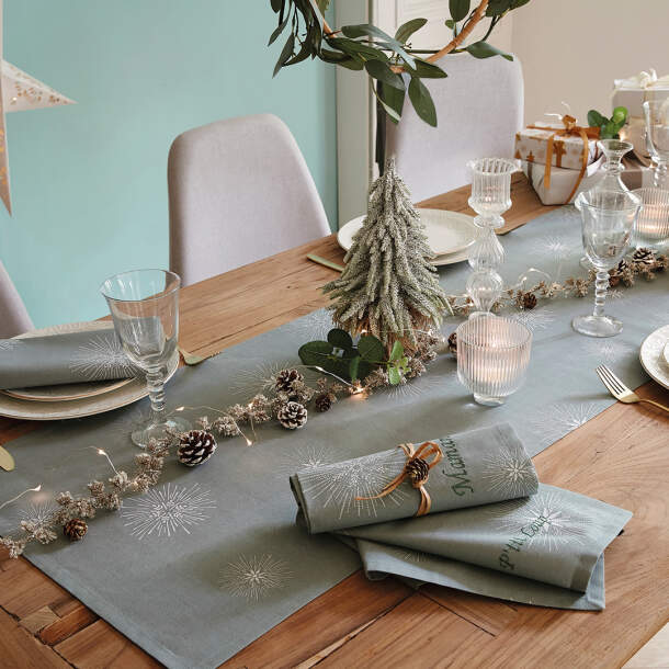 Chemin de table Neige en mélodie