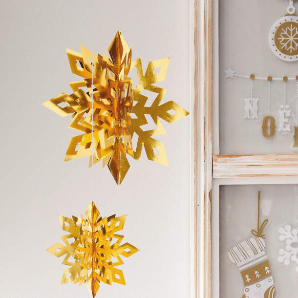 6 flocons à suspendre Noël