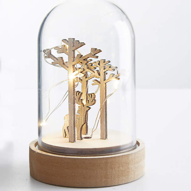 Globe lumineux Noël Forêt enchantée