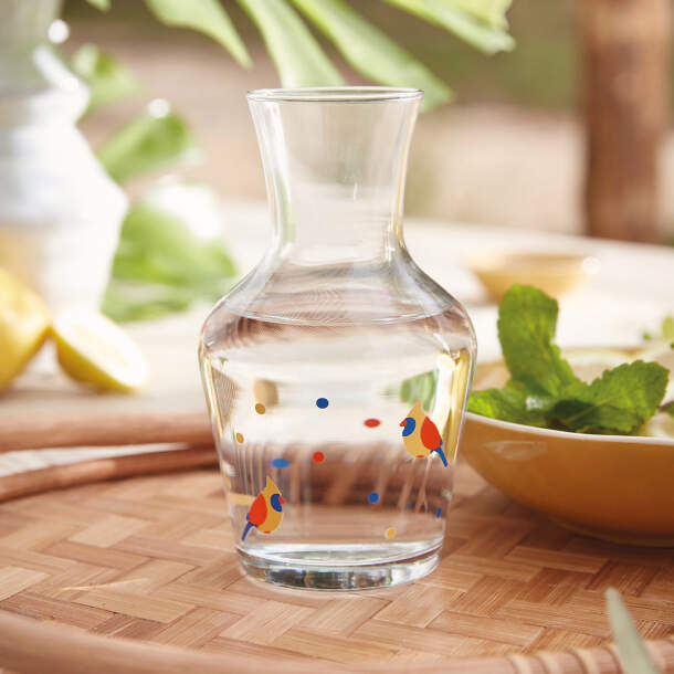 Carafe en verre Oiseaux