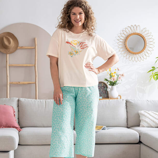 Pantalon 7/8eme menthe Rêves ensoleillés