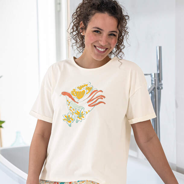 T-shirt écru Rêves ensoleillés