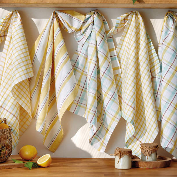 5 torchons Soleil de midi