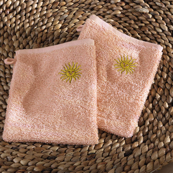 2 Gants de toilette Solstice fleuri