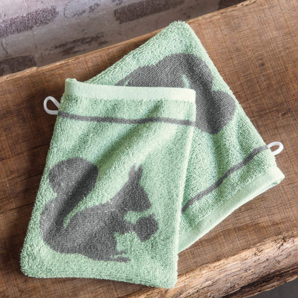 2 gants de toilette Sous bois