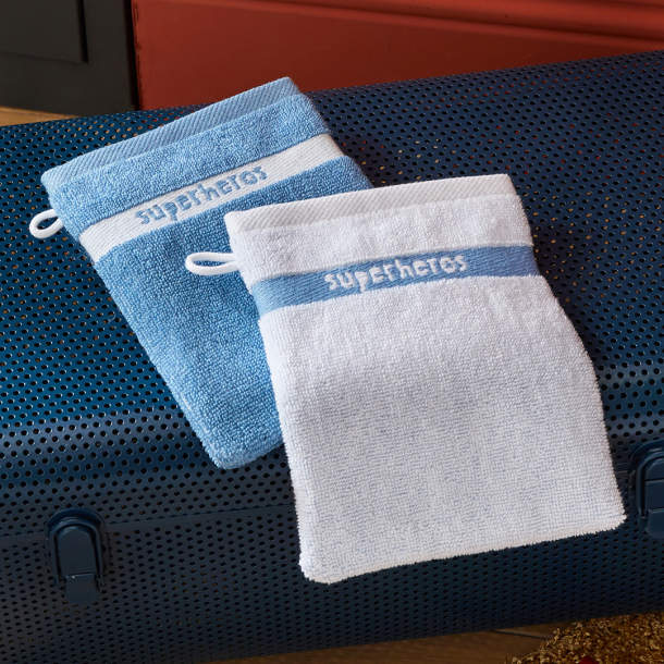 2 gants de toilette Superhéros