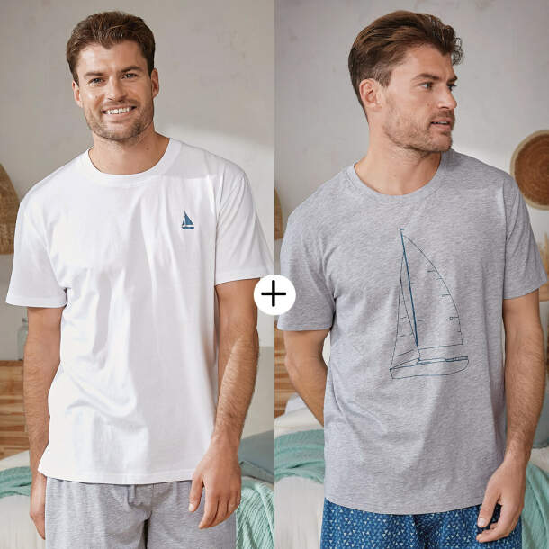 2 T-shirts Voile à tribord